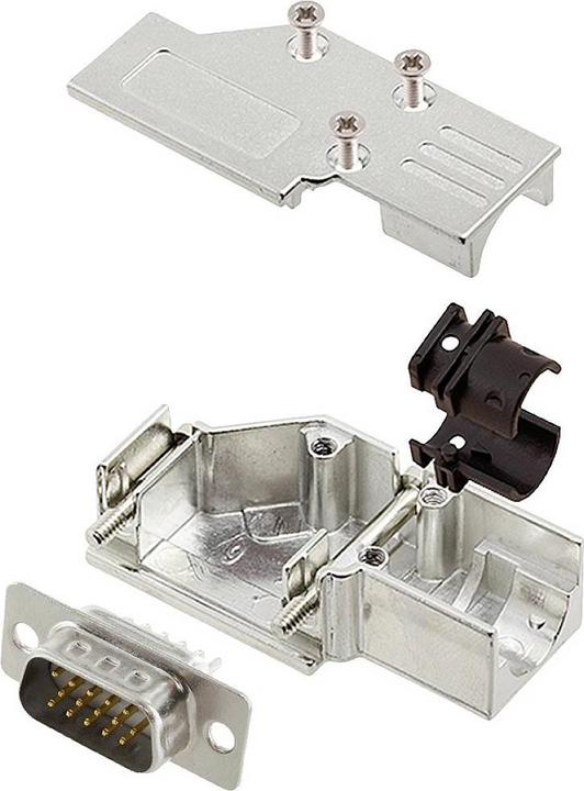 Produktbild Encitech DCMR09-FK-HDP15-W-K 6355-8066-01 D-SUB Stiftleisten-Set 90 ° Polzahl (n