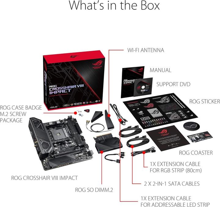 Produktbild ASUS ROG Crosshair VIII Impact (AM4, AMD X570, Mini-DTX)