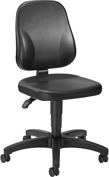 Image du produit eurokraft basic Siège d'atelier, similicuir, avec roulettes, 440 - 620 mm. (44 - 62 cm)