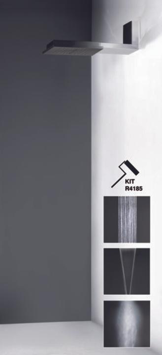 Gessi Minimali, système de douche multifonctionnel 350x350 type de jet pluie/surge/brouillard avec