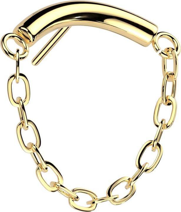 Actual product image Star Piercing Threadless bar gold-plated pendant chain (without brass, Titanium)