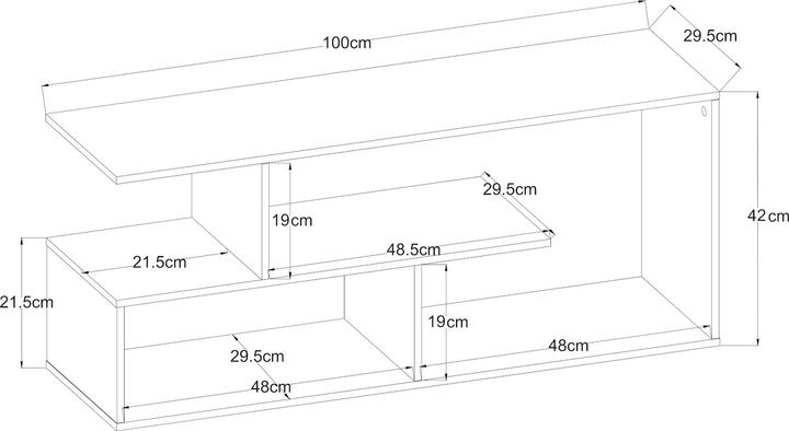 Actual product image En.Casa Fernsehtisch Anän 100x30x42 cm Weiss (100 x 29.50 x 42 cm)