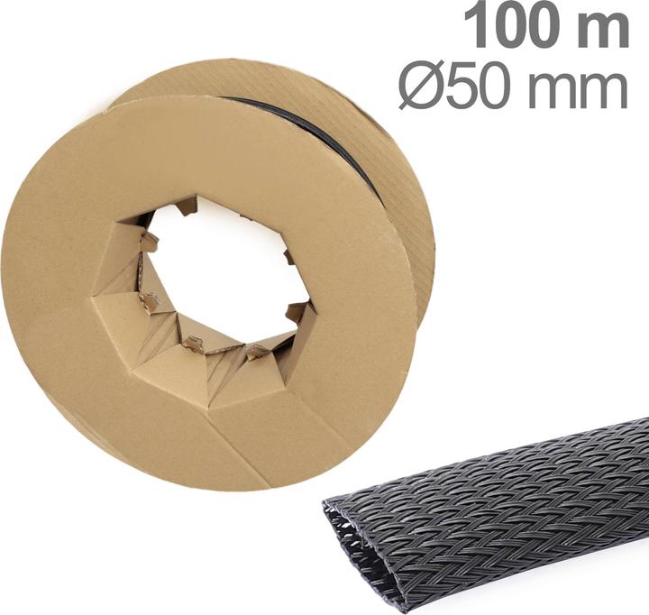 Actual product image Tru Components Cable braid 40-80mm Sw roll 100m (Cable conduit, 10000 cm)