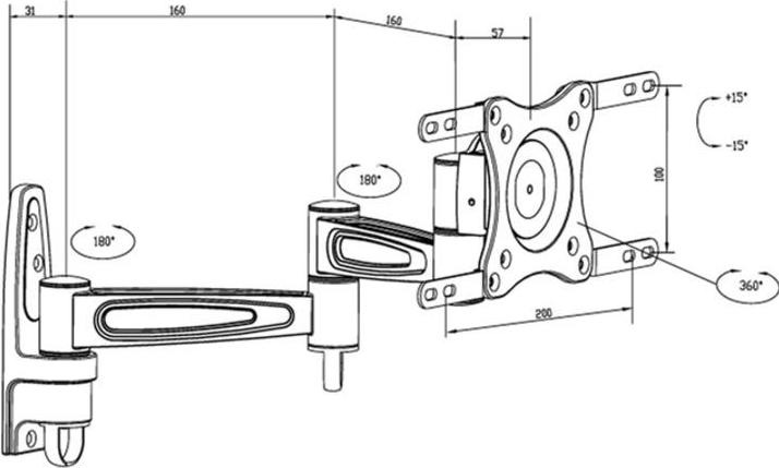 Actual product image Multibrackets M VESA flexible arm 360 III (Wall, 32", 15 kg)