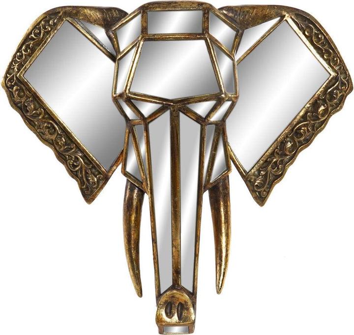 DKD Home Decor Wall Decoration Mirror Elephant Golden Resin (41 x 11 x 38 cm)