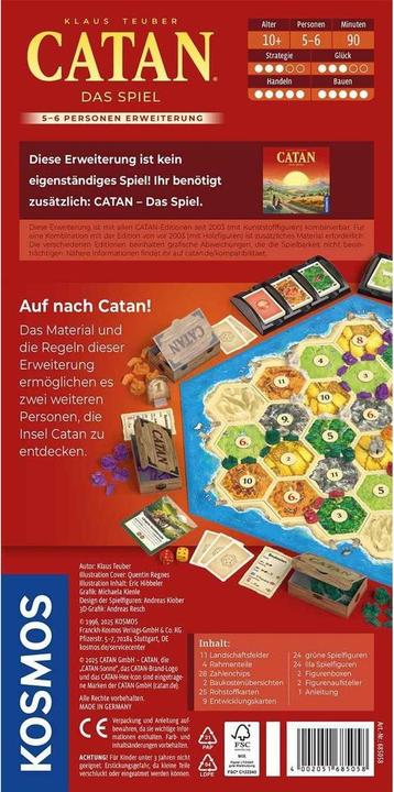 Actual product image Kosmos CATAN - The Game - Expansion for 5-6 players (German, 5 - 6 Players)