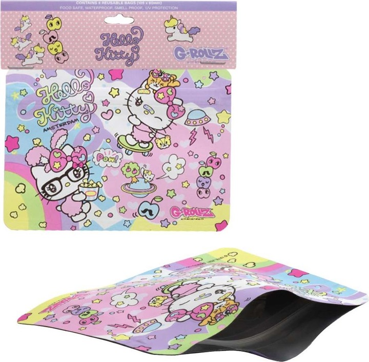 G-Rollz Hello Kitty Harajuku Smellproof Bags Hello Kitty 105 x 80mm 8pcs