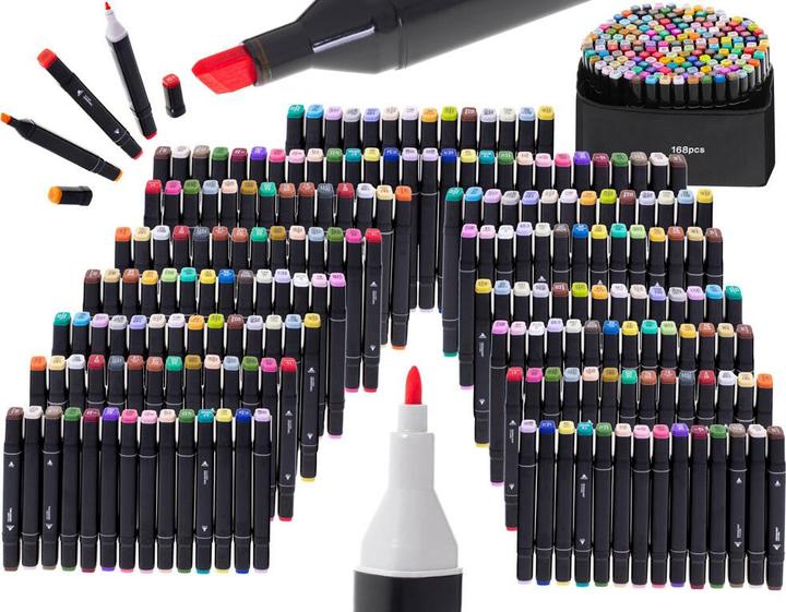 Image du produit DWM Marqueurs D'Alcool Double Face En étui 168 Pièces (168 x)