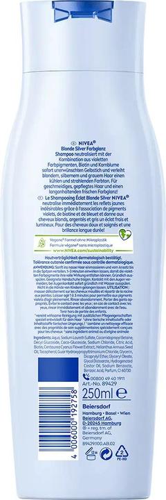 Produktbild NIVEA Blond Silver Shampoo Fl 250 ml (250 ml, Silbershampoo, Flüssiges Shampoo)
