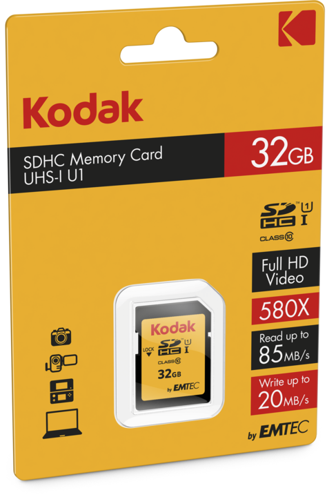 Produktbild Kodak SDHC 32GB Class10 U1 (32 GB, SDHC, U1, UHS-I)
