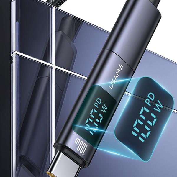 Produktbild Usams Adapter AU18 USB-C - USB-C Digital Display 100W stalowy/aluminium SJ682TC01 (US-SJ682) (USB Typ-C)