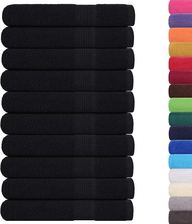 Produktbild VidaXL Saunatücher 10 Stk. Schwarz 80x200 cm 360 g/m² 100% Baumwolle Handtuch