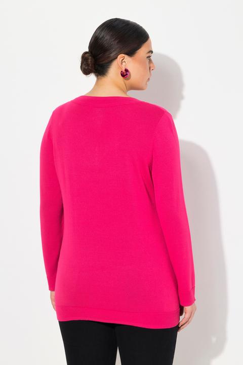 Actual product image Ulla Popken Casual V-Neck Long Sleeve Sweater (50, 52)