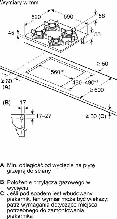 Actual product image Bosch Hausgeräte BOSCH Gas-Kochfeld POH6B6K30