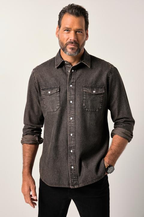 Produktbild JP1880 Color-Jeanshemd FLEXNAMIC®, Langarm, Kentkragen, Modern Fit (4XL)