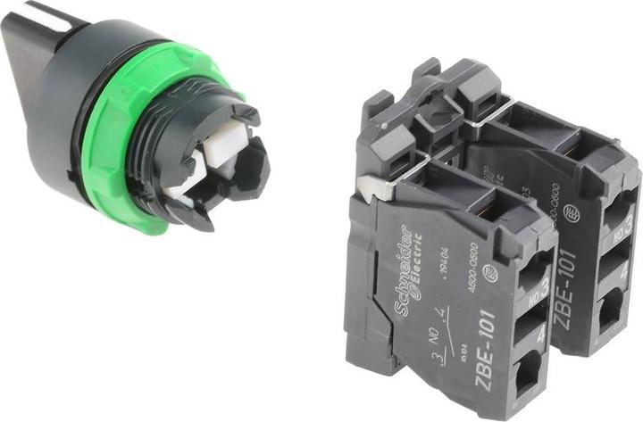 Produktbild Schneider Electric 3-Positionen-Schalterknopf 22 mm Schwarz 2Z verriegelnd (XB5AD33)