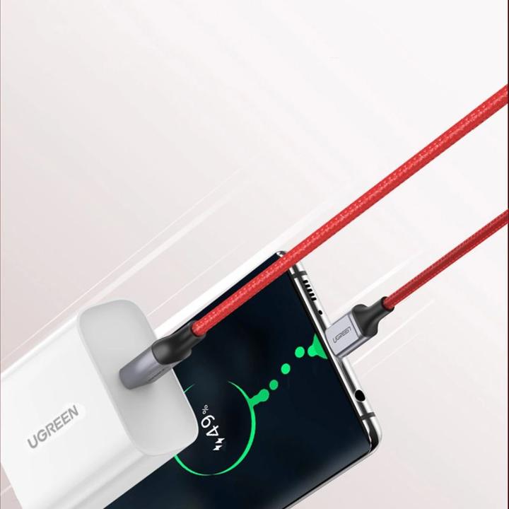 Actual product image Ugreen USB-C to USB-C cable 2.0 1m (red) (1 m, USB 2.0, 60 W)