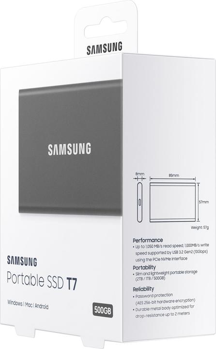 Produktbild Samsung Portable T7 Titan Grey (0.50 TB)