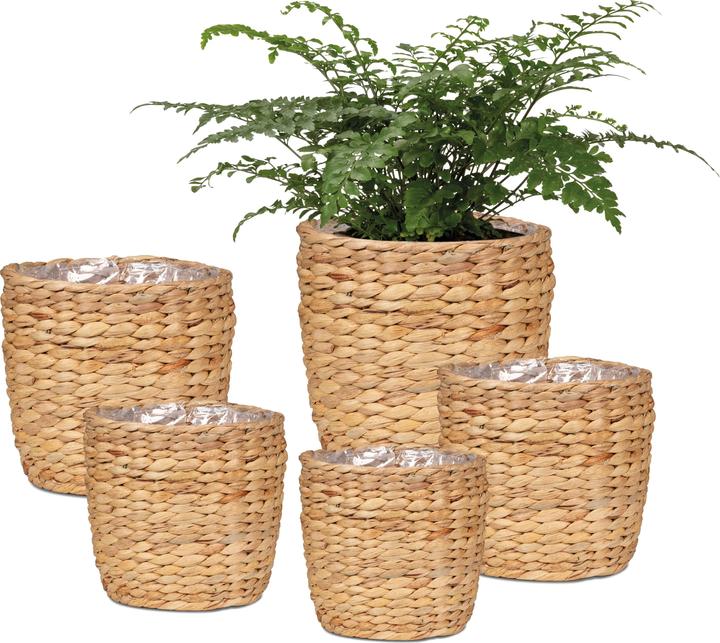 Actual product image Scheurich Water hyacinth 23, wicker planter/basket planter/basket pot made of Water hyacinth Colour: Nature, 2 (23 cm)