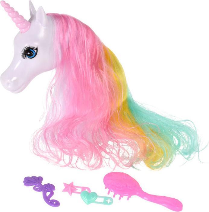 Produktbild Einhorn-Haarschnittkopf mit 4 Zubehörteilen