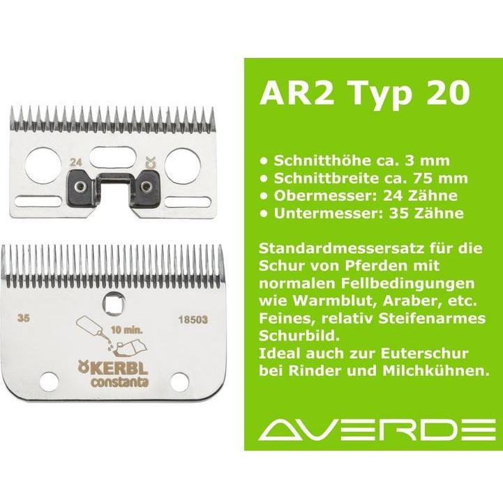 Jeu de peignes 3mm dents Kerbl AR2 n°20