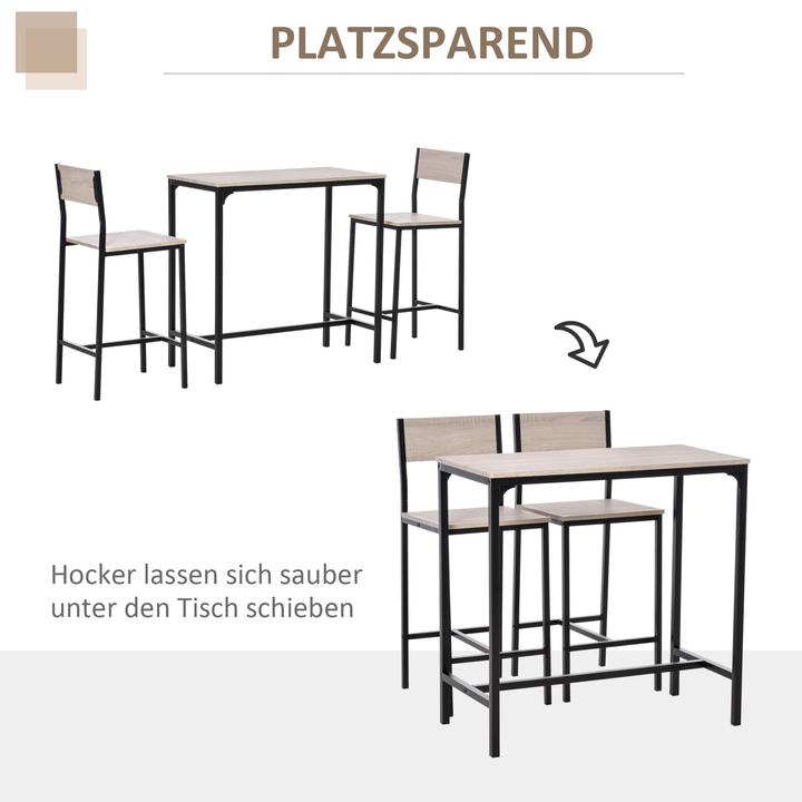 Produktbild Homcom Bartisch mit 2 Stühlen (89 x 45 x 87 cm)