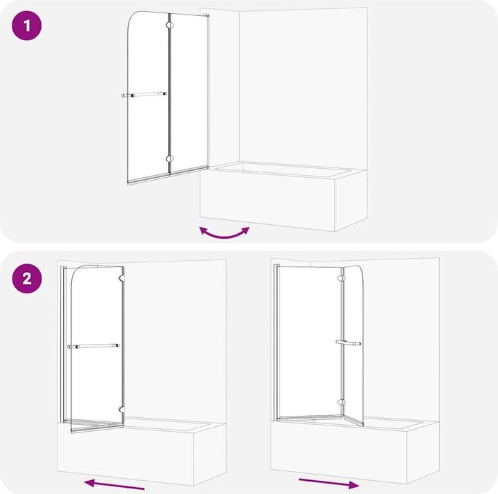 Actual product image vidaXL Duschabtrennung (95 cm, 140 cm)
