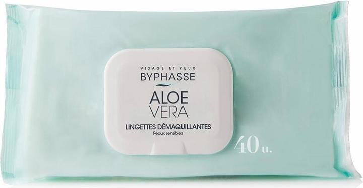 Image du produit Byphasse Lingettes démaquillantes visage et yeux à l'aloe vera pour peaux sensibles 40 pcs. (Lingettes nettoyantes pour le visage)