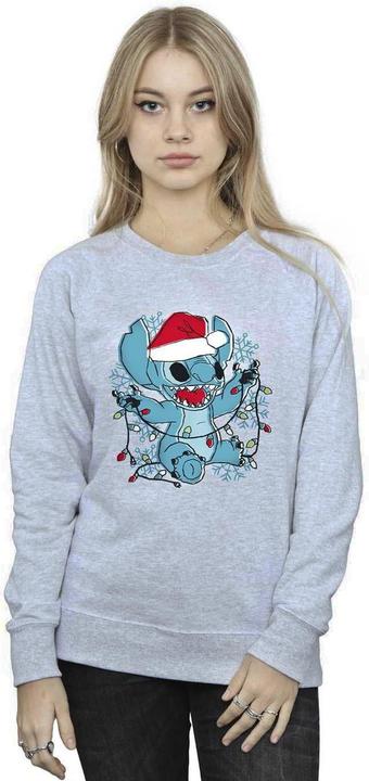 Actual product image Disney Womens/Ladies Lilo And Stitch Christmas Lights Sketch Sweatshirt (M)