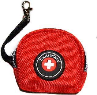 Actual product image Cotfer Porte-monnaie rond rouge CH -