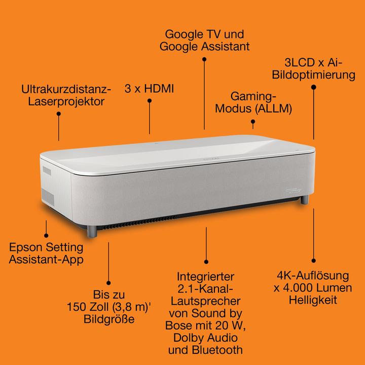 Produktbild Epson Lifestudio Grand Plus EH-LS970W (4K, 4000 lm, 0.16 - 0.4:1)