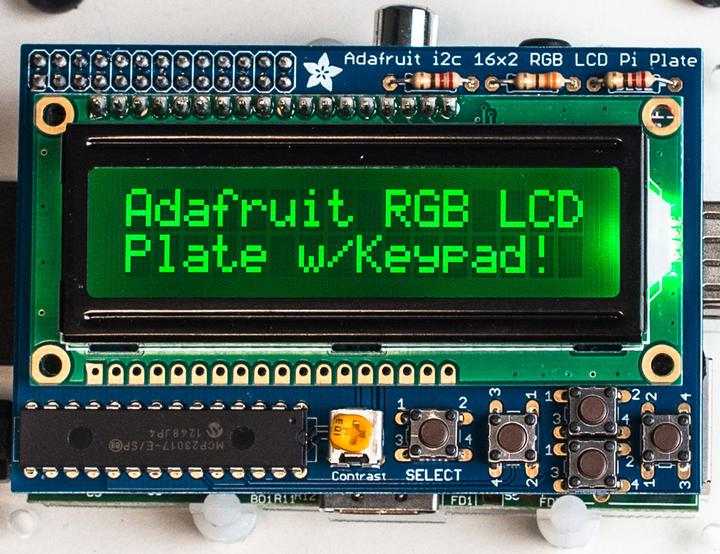 Image du produit Adafruit Kit RGB Negative 16x2 LCD+Keypad pour Raspberry Pi (Kit électronique)