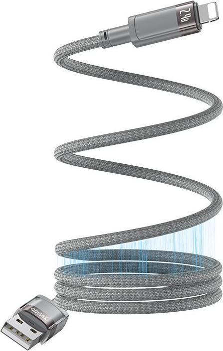 Yesido Magnetkabel CA174 12W USB-Lightning 1m 2.4A, GRAU (1 m, 12 W)