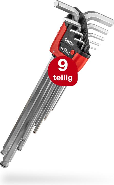 Actual product image Wiha Hex key set in ErgoStar holder 9 pcs hexagon socket spanner Hexagon spanner