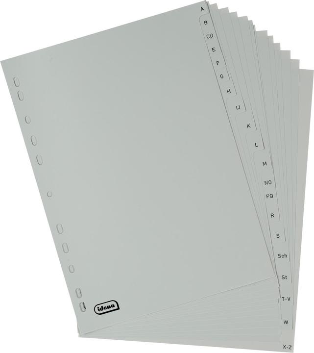 Produktbild Idena Kunststoffregister A4 A bis Z grau PP