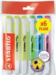 Produktbild STABILO Textmarker swing cool FLUO, 6er Ecopack Keilspitze, Strichstärke: 1,0 (6x)