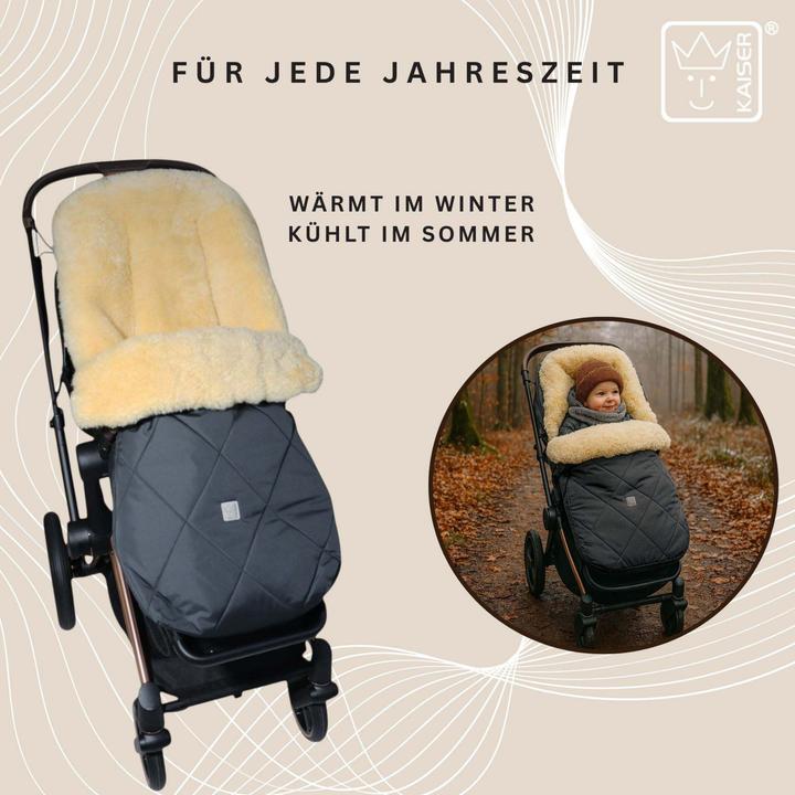 Actual product image Kaiser Baby Kaiser Lammfell Fusssack Coosy, anthracite