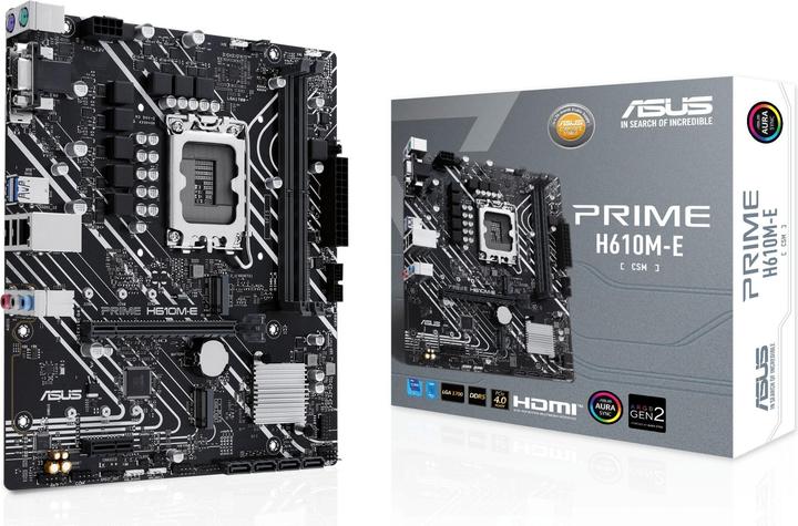 Actual product image ASUS PRIME H610M-E-CSM (LGA 1700, Intel H610, mATX)