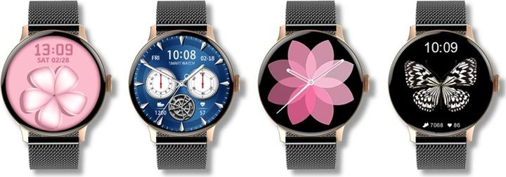 Immagine prodotto Giewont Smartwatch da donna GW330-4 Oro Rosa Polvere Cinturino in Silicone + Bracciale Nero (42 mm)