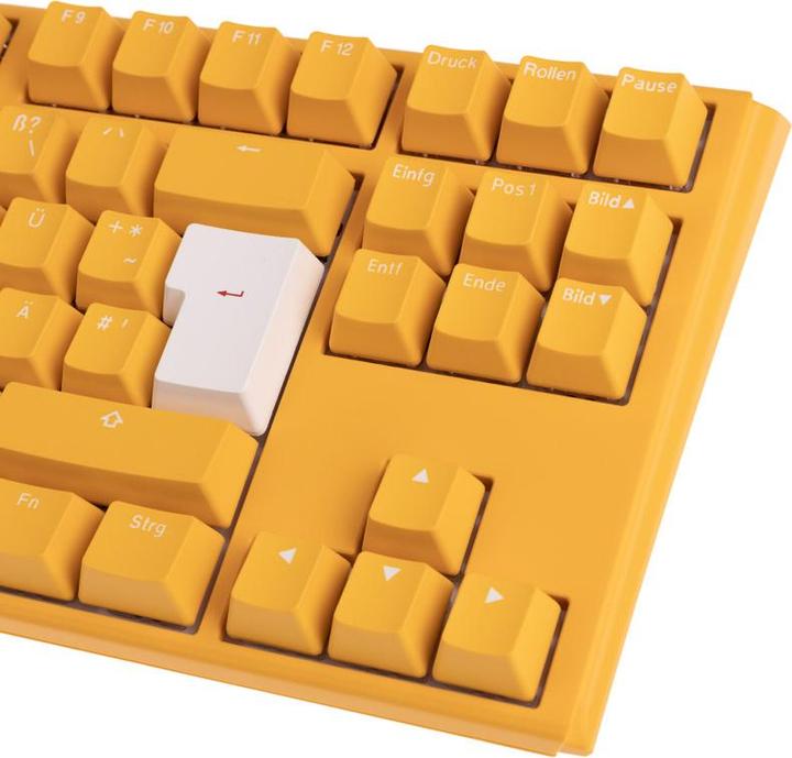 Actual product image Ducky One 3 yellow TKL gaming keyboard, RGB LED - MX-Silent-Red (Germany, Cable)