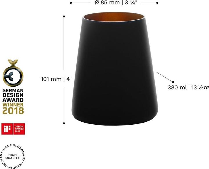 Produktbild Stölzle Elements Power Becher 380ml schwarz/bronze (0.38 l, 6 x)