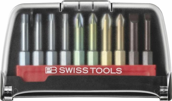 Actual product image PB Swiss Tools Bit set PB E6 702 BC (SL 2, TX15, TX20, TX25, SL4, PH1, PH2, TX10, PZ2, PZ1)