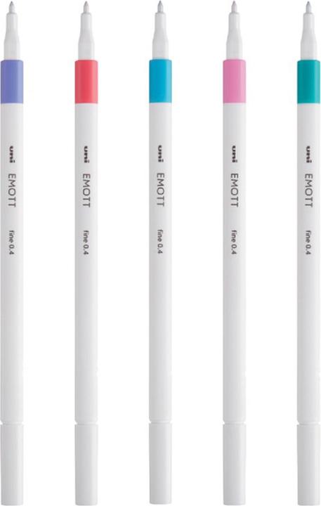Produktbild Uni-ball Emott Fineliner Set 5 Stk Candy Pop (Hellblau, hellrosa, Hellviolett, Korallenrosa, Smaragdgrün, 5x)
