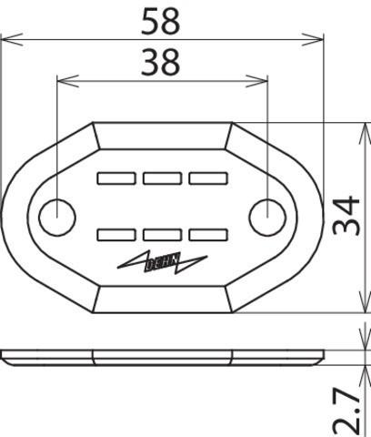 Produktbild Dehn Nummernschild mit Schlitz 490100