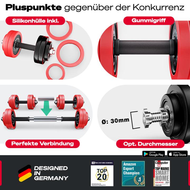 Immagine prodotto Sportstech AH300 (8 x 2,5 kg, 4 x 1,25 kg)