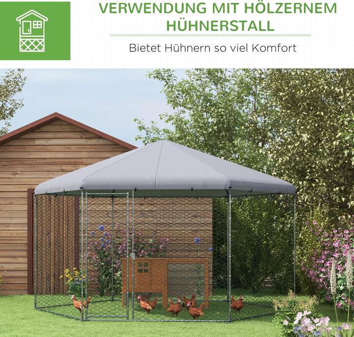 Immagine prodotto PawHut Hühnerstall Stahl, Polyester Silber