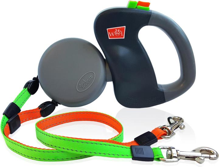 Wigzi Dog Leash Dual Doggie 2.0 Grey (One size, Dog, General)