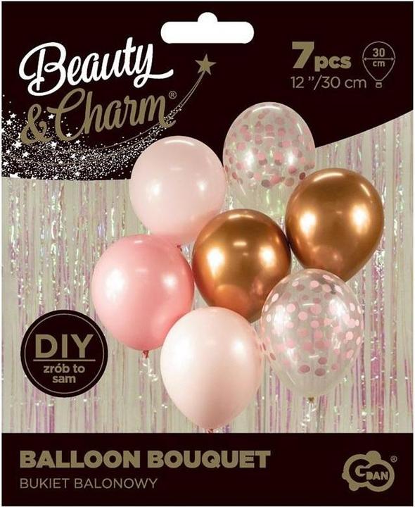 Produktbild GoDan B&C Luftballons, Blumenstrauss in Rosa und Kupfer, 7 Stück (7 x)