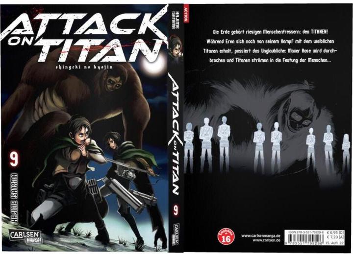 Immagine prodotto Attack on Titan, Band 9 (Tedesco, Hajime Isayama, 2015)
