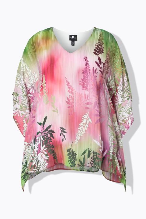 Produktbild Ulla Popken Chiffon-Bluse, doppellagig, V-Ausschnitt, oversized (54, 56)